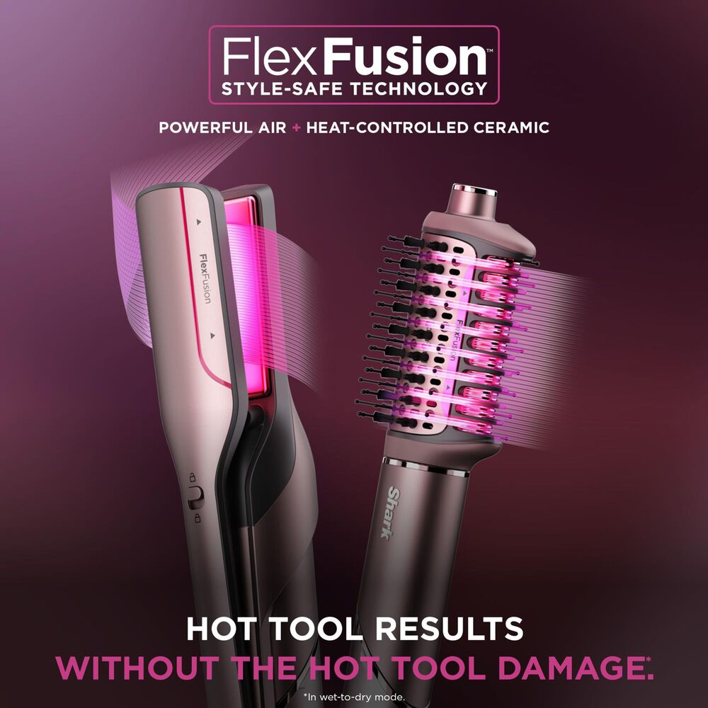 Shark FlexFusion 5 in 1 Air Styler Straightener and Brush Set in Cosmic Blush, , large