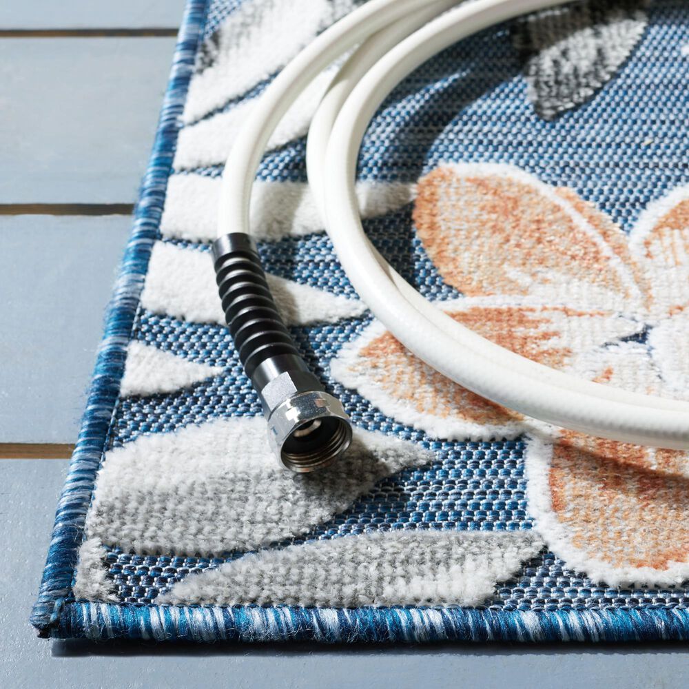 Safavieh Cabana CBN405M 4&#39; x 6&#39; Blue and Grey Indoor/Outdoor Area Performance Rug, , large