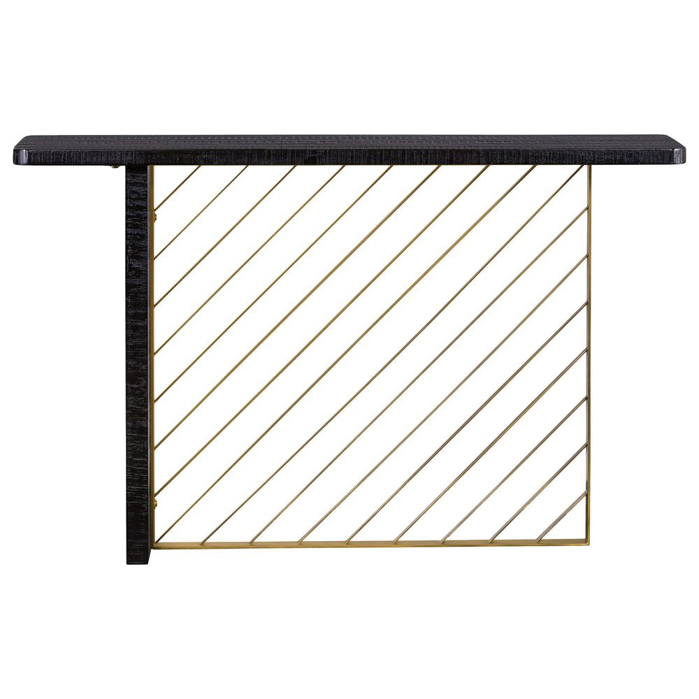 Blue River Monaco Console Table in Black and Antique Gold, , large
