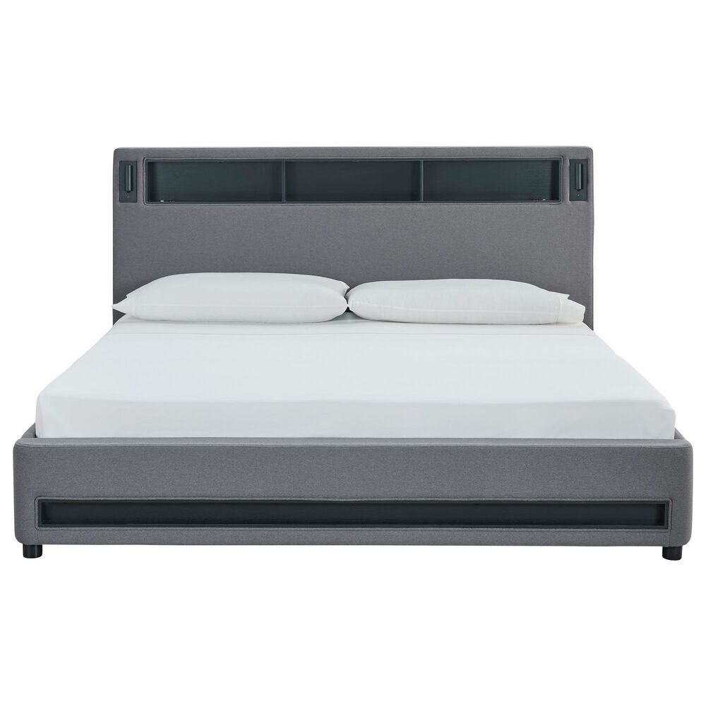 Ashley Verishaw Queen Platform Upholstered Bed in Gray, , large