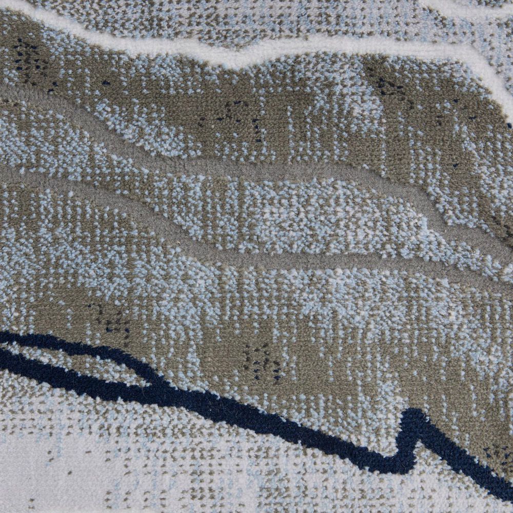 Feizy Gaspar 2&#39;10&quot; x 8&#39; Gray and Ivory Runner, , large