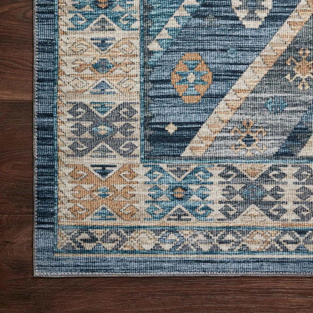 Loloi II Zion ZIO-02 2&#39;3&quot; x 3&#39;9&quot; Ocean and Gold Area Rug, , large