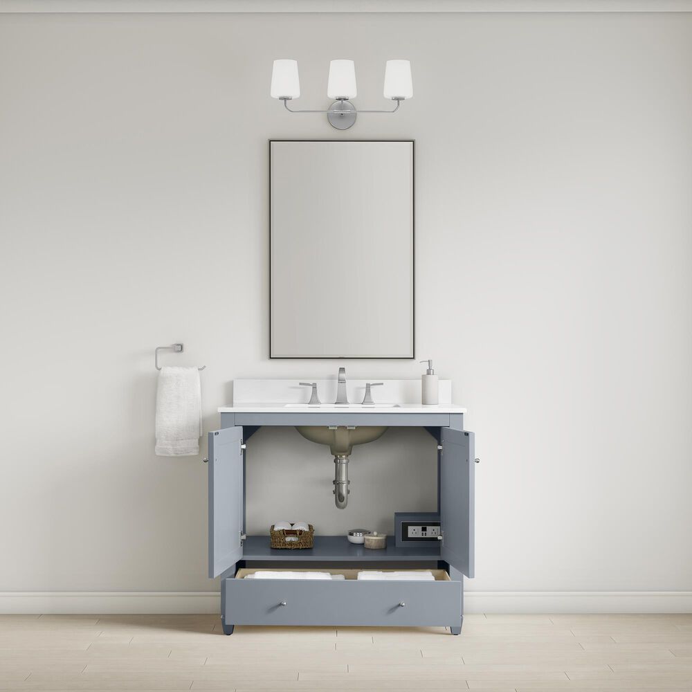 37B Claudine 36" Single Bathroom Vanity in Soft Blue with Glossy White Composite Stone Top and Backsplash, , large