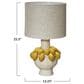 Teak Interiors Clementine Stoneware Lemon Table Lamp in Yellow and Cream, , large