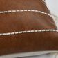 Classic Home Ezekiel 18" x 18" Vegan Leather Throw Pillow in Brown, , large