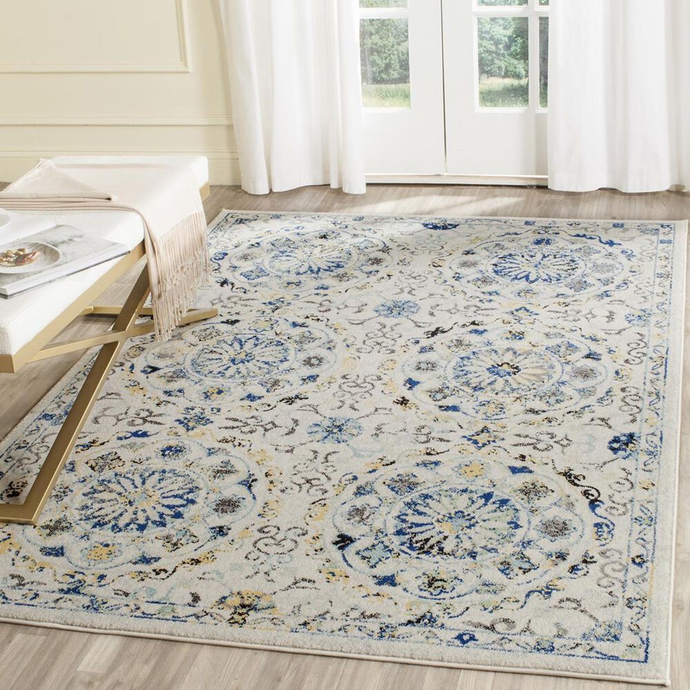 Safavieh Evoke EVK252C 10&#39; x 14&#39; Ivory and Blue Area Rug, , large