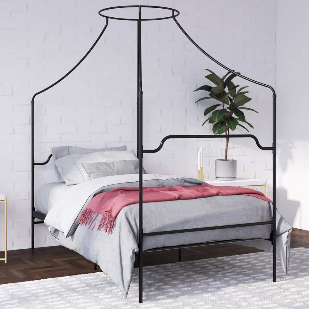 Novogratz Camilla Twin Canopy Bed in Black, , large