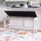 Linon Home Decor Marcum Counter Bench with Grey Cushion in Cream, , large