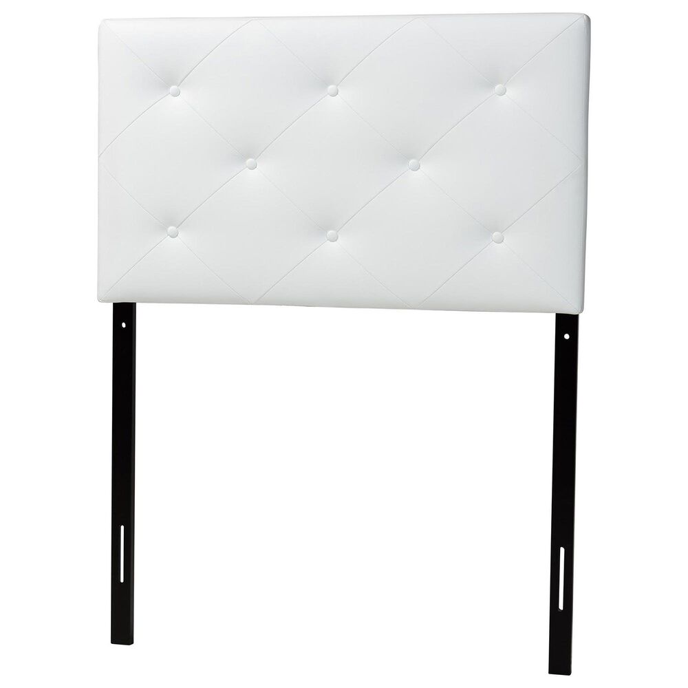 Baxton Studio Baltimore Twin Upholstered Headboard in White, , large