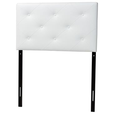Baxton Studio Baltimore Twin Upholstered Headboard in White, , large