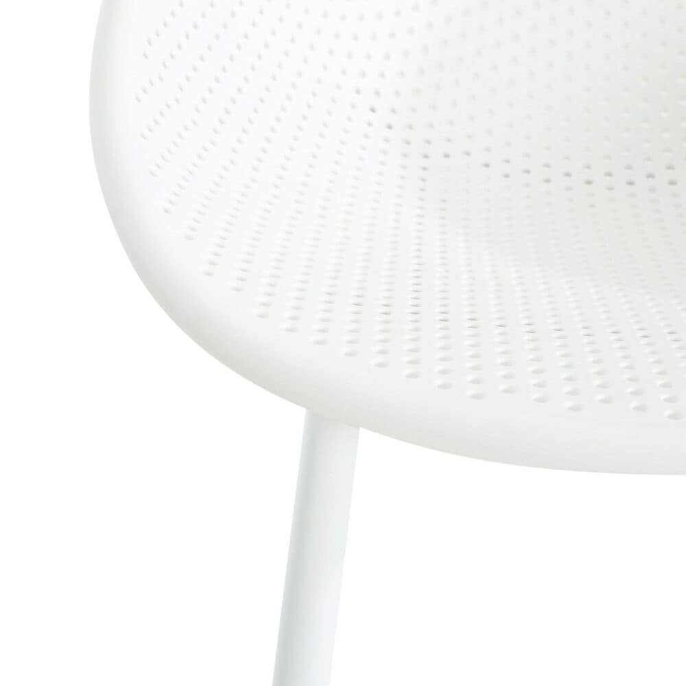 Hearth and Haven Gable Outdoor Barstool with Metal Frame in White (Set of 2), , large