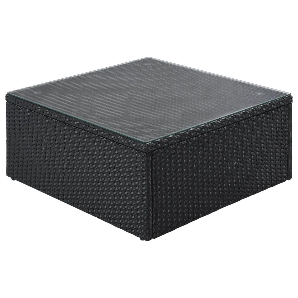 HOMLUX 7-piece Outdoor Conversation Set with Black Wicker in Gray, , large