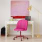 Linon Home Decor Adalynn Swivel Desk Chair with Hot Pink Cushion in Pink, , large
