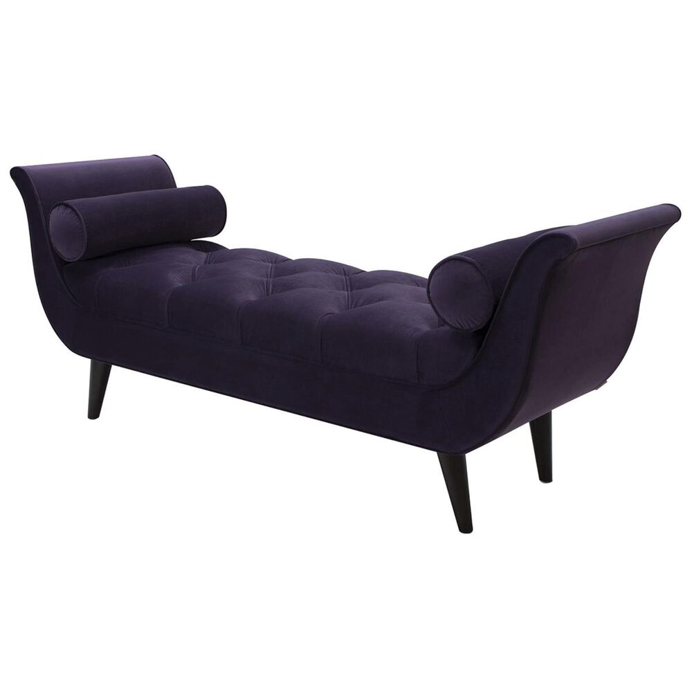 Jennifer Taylor Home Alma Tufted Flared Arm Entryway Bench in Purple NFM