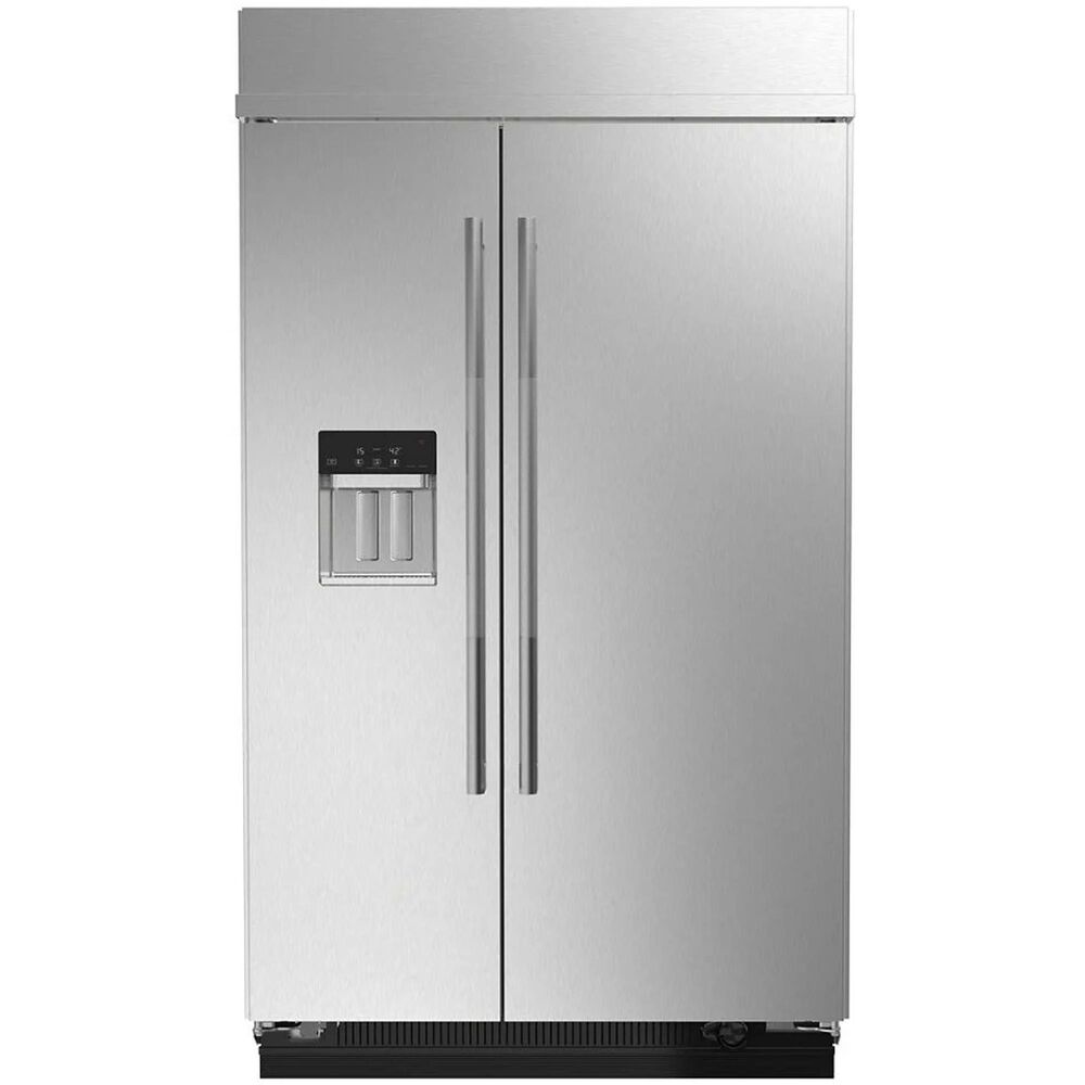 JennAir Rise 29.4 Cu. Ft. Built-In Side-By-Side Refrigerator with External Ice and Water Dispenser in Stainless Steel and Obsidian Black, , large