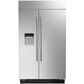 JennAir Rise 29.4 Cu. Ft. Built-In Side-By-Side Refrigerator with External Ice and Water Dispenser in Stainless Steel and Obsidian Black, , large