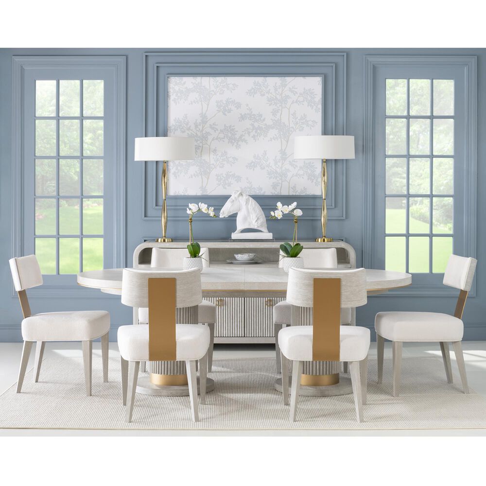 Legacy Classic Miramar 7-Piece Rectangular Dining Set in Oyster and Muted Brass, , large