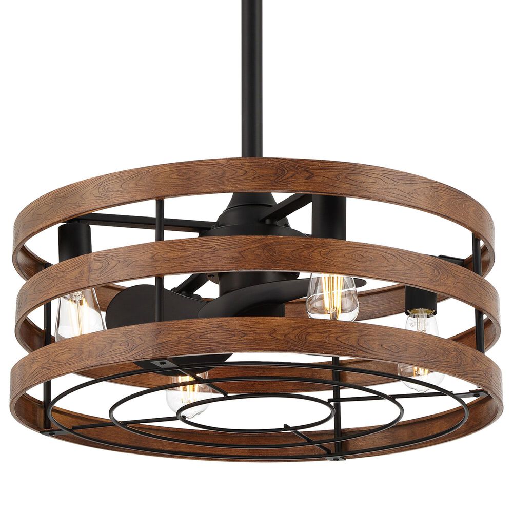 Minka-Aire Audrey 22.5" Ceiling Fan with LED Light in Coal and Distressed Koa, , large