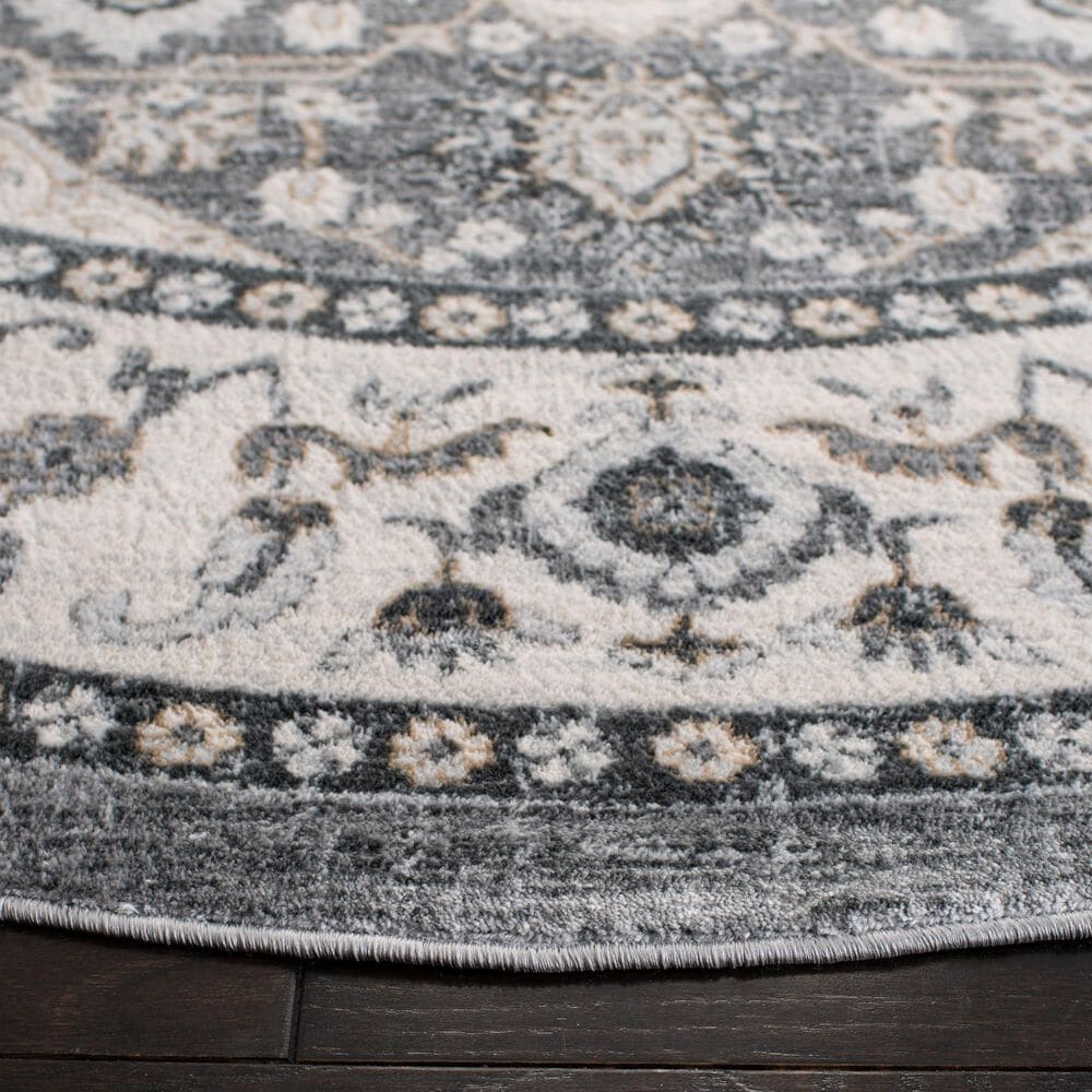 Safavieh Isabella ISA936F 6&#39;7&quot; Round Gray and Cream Area Rug, , large