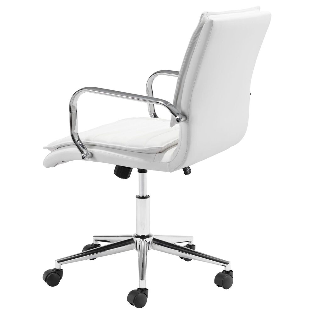 Zuo Modern Partner Office Chair in White and Chrome, , large