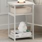 HOMLUX 3-Tier End Table with Open Shelf Storage Display in White, , large