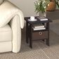 HOMLUX 1-Drawer End Table in Dark Walnut, , large