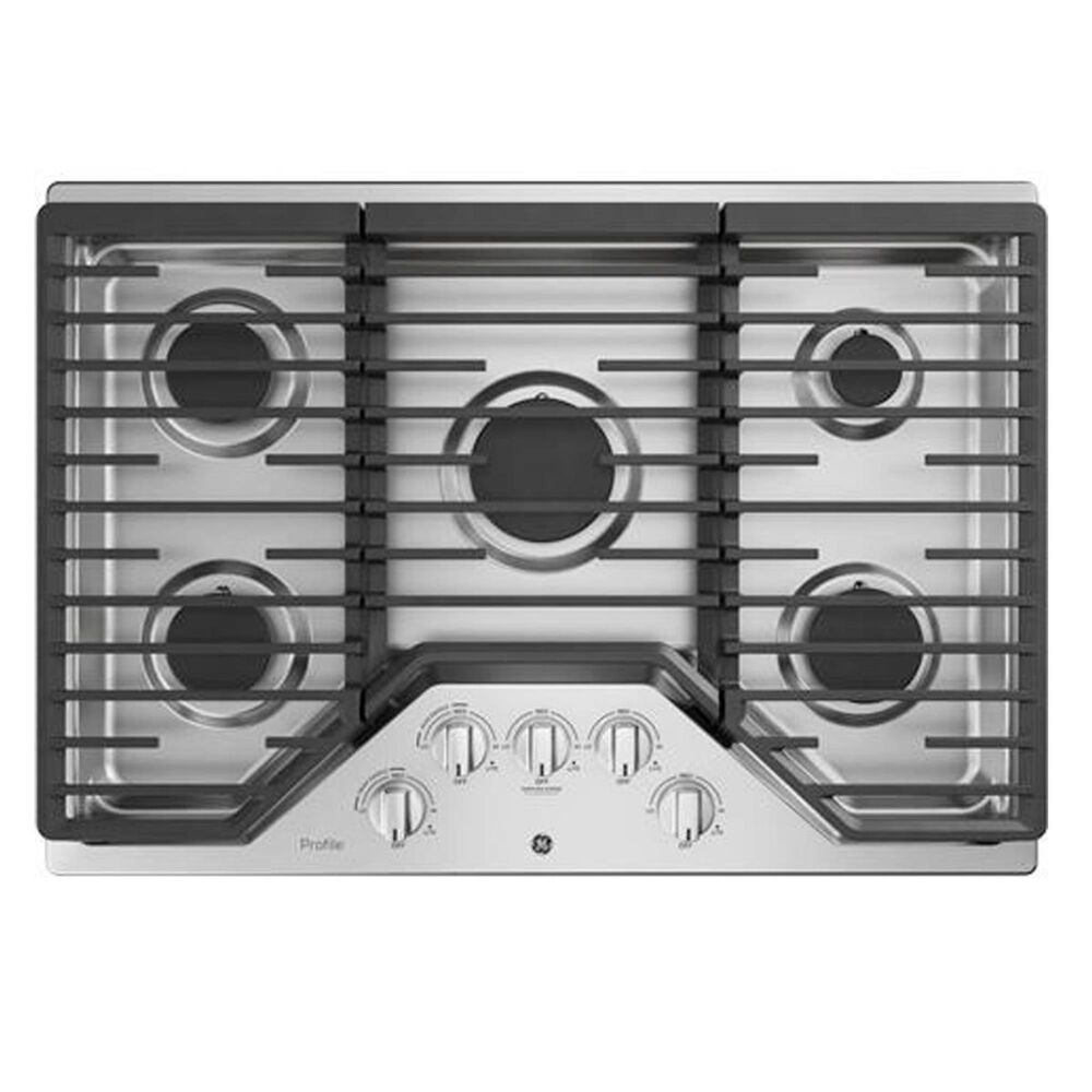 GE Profile 30" Gas Cooktop with 30" Built-In Convection Single Wall Oven in Black Stainless Steel, , large