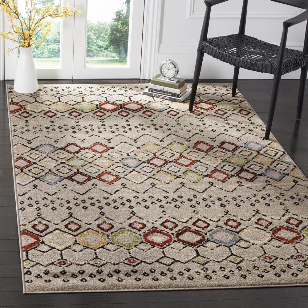 Safavieh Amsterdam AMS108G-4 4&#39; x 6&#39; Light Grey/Multi Area Rug, , large