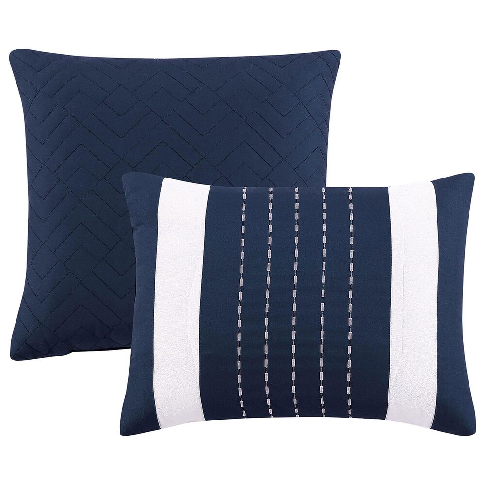 Hallmart Collectibles Adriel 5-Piece Queen Comforter Set in Blue and White, , large