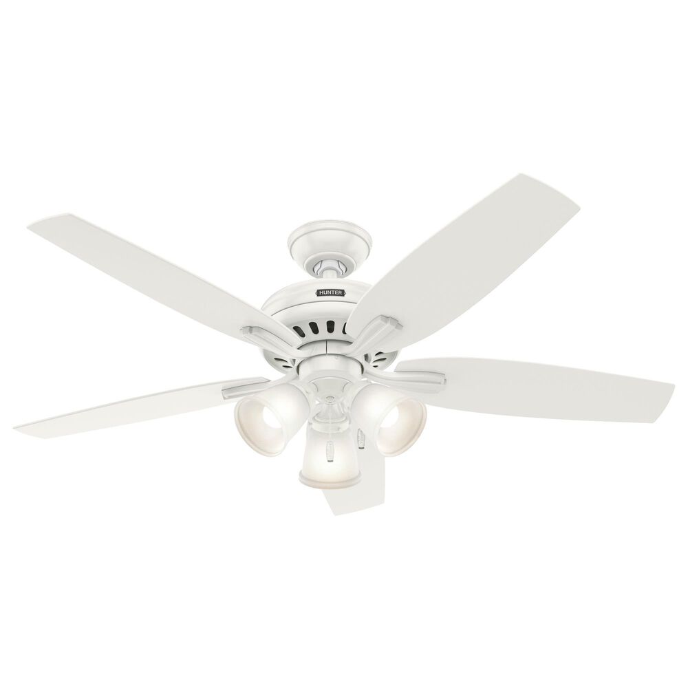Hunter Newsome 52" Ceiling Fan with 3 Lights in Fresh White, , large