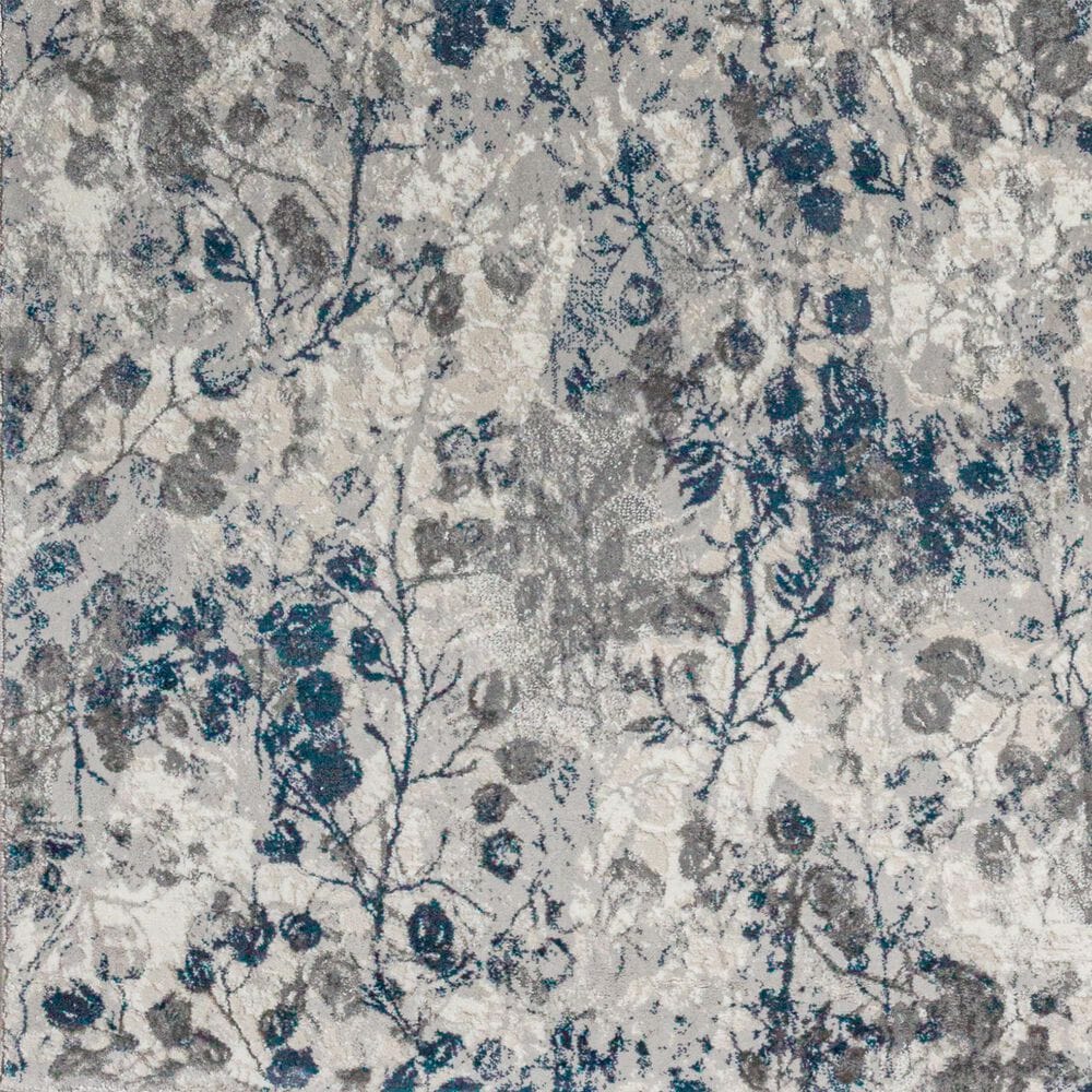 Radici USA Livigno Floral 5&#39;3&quot; Round Blue Area Rug, , large