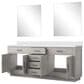 Lexora Home Abbey 80" Double Bathroom Vanity in White Oak with 2 cm White Cultured Marble Top, Rectangular Sinks and 30" Mirrors, , large