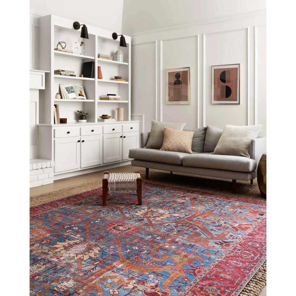 Loloi Loren LQ-10 2&#39;3&quot; x 3&#39;9&quot; Blue and Red Area Rug, , large