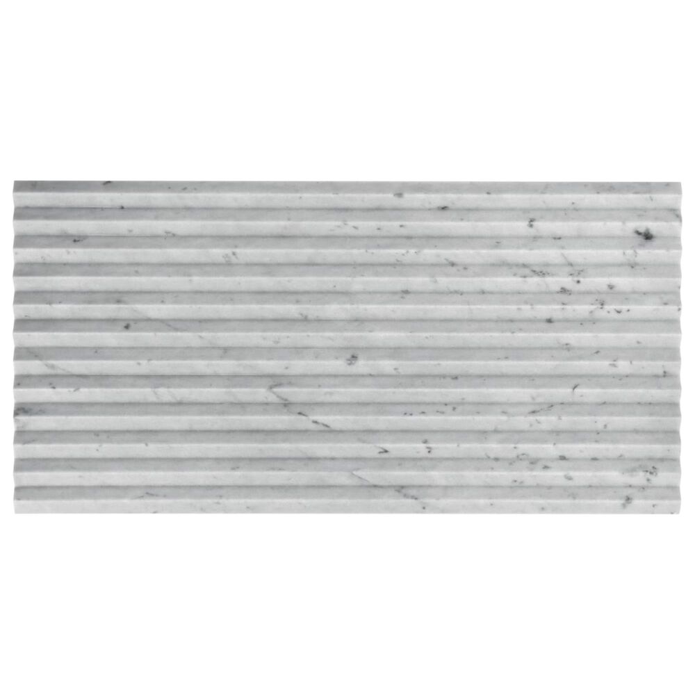 Soho Studio Carver Barcode Carrara 12" x 24" Polished Marble Tile, , large
