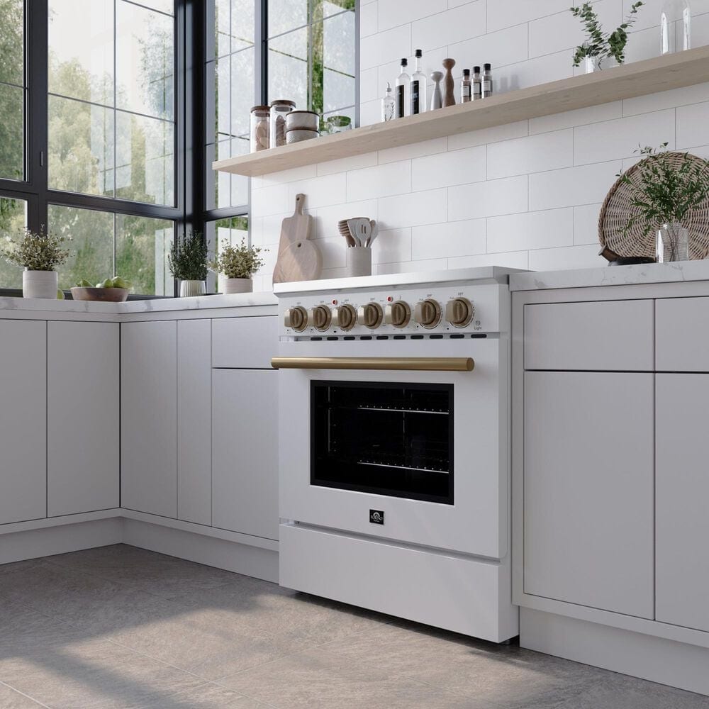 Forno Paolo 30" Freestanding Electric Range in White, , large