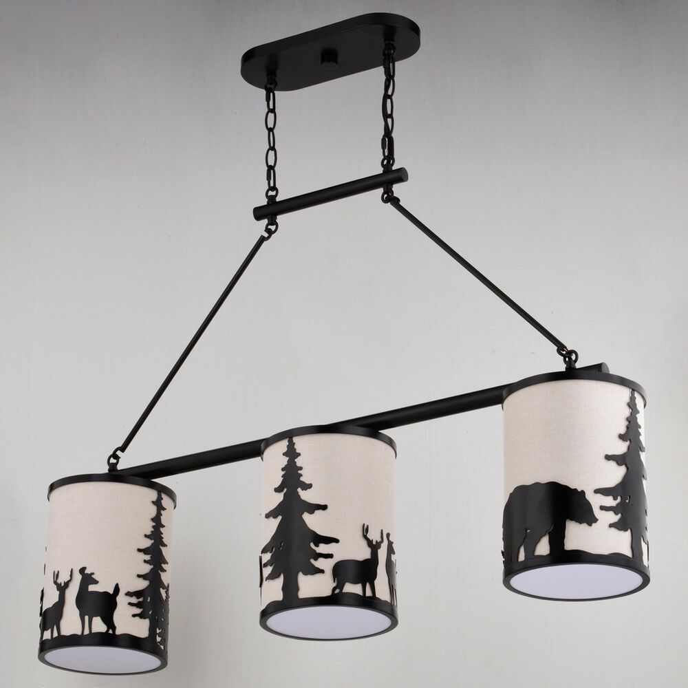 Vaxcel International Co. Ltd. Acadia 3-Light Linear Chandelier in Bronze, , large