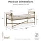Furniture of America Lalia Hammered Metal Upholstered Bench in Matte Gold, , large
