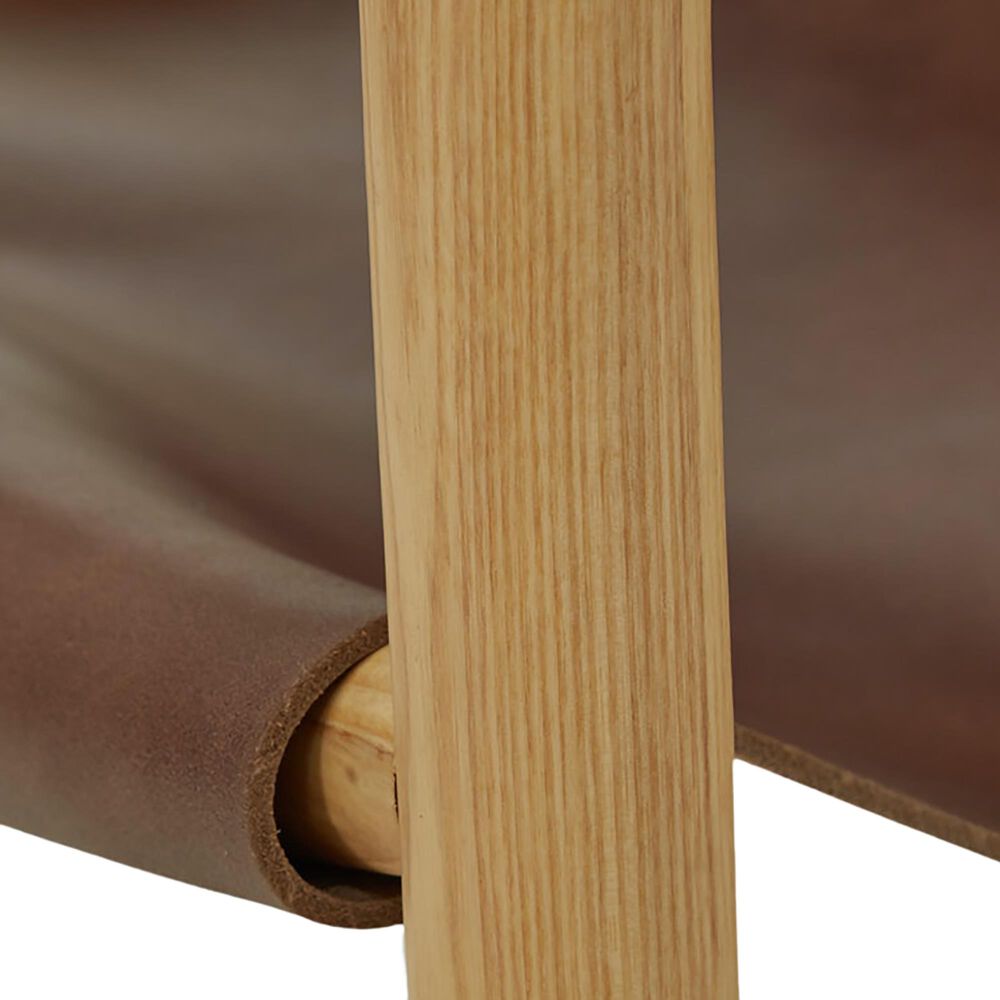 Joybird Hazel Leather Accent Chair in Chocolate and Natural, , large