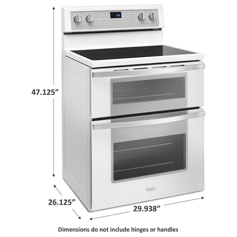 Whirlpool 6.7 Cu. Ft. Freestanding Electric Double Oven Range with Convection in White, , large
