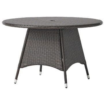 Hearth and Haven Corsica Outdoor Wicker Dining Table with Circular Top, Brown, , large