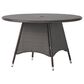 Hearth and Haven Corsica Outdoor Wicker Dining Table with Circular Top, Brown, , large