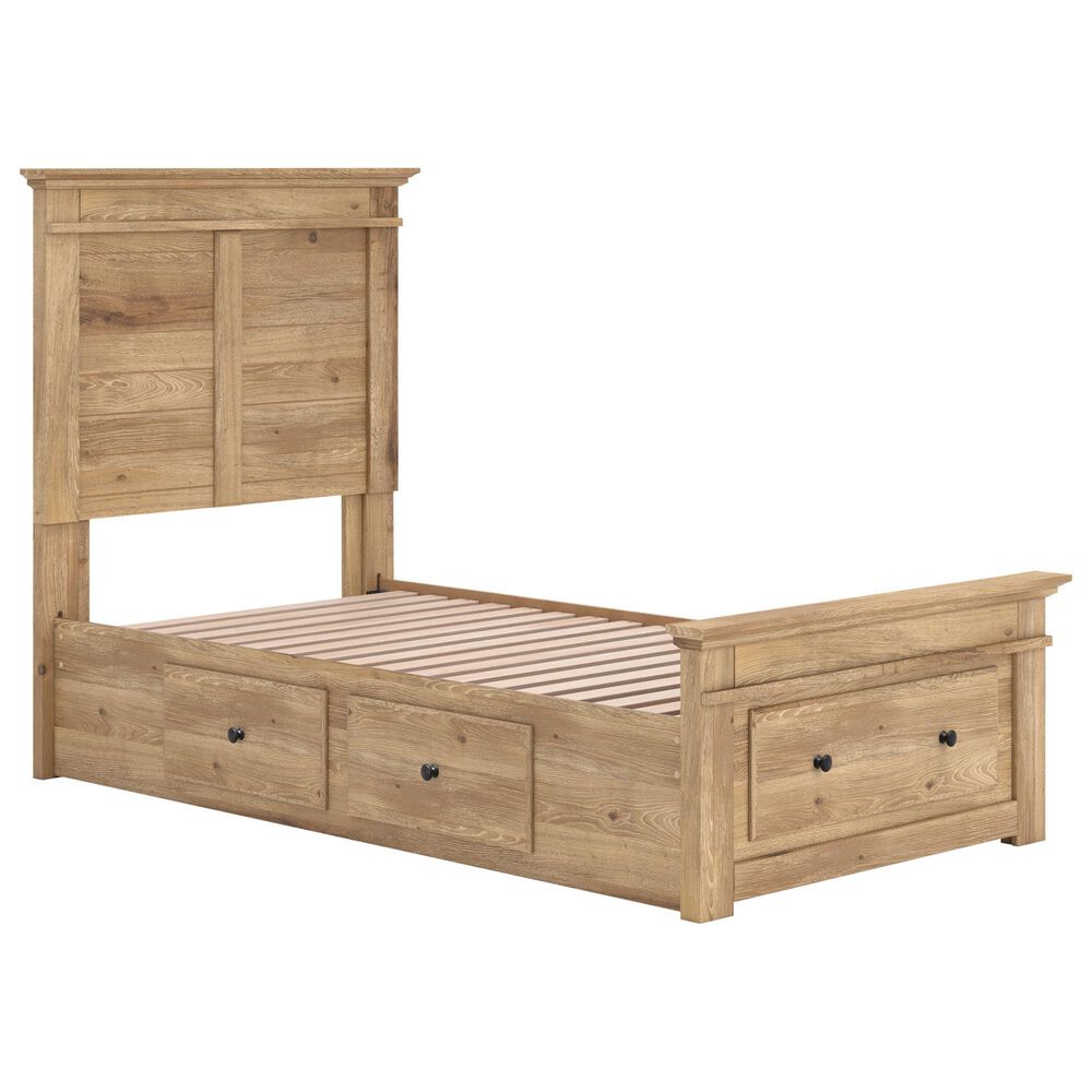 Ashley Makidern 4-Piece Twin Storage Bedroom Set with Five Drawers in Natural Brown, , large