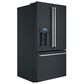 Cafe 27.8 Cu. Ft. French Door Refrigerator Energy Star with Hot Water Dispenser in Matte Black and Brushed Stainless, , large