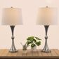 Timberlake 28" Table Lamp with USB Charging Ports and Touch Control in Brushed Silver (Set of 2), , large