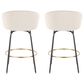 Lumisource Claire Swivel Counter Stool with Cream Cushion in Gold and Black (Set of 2), , large