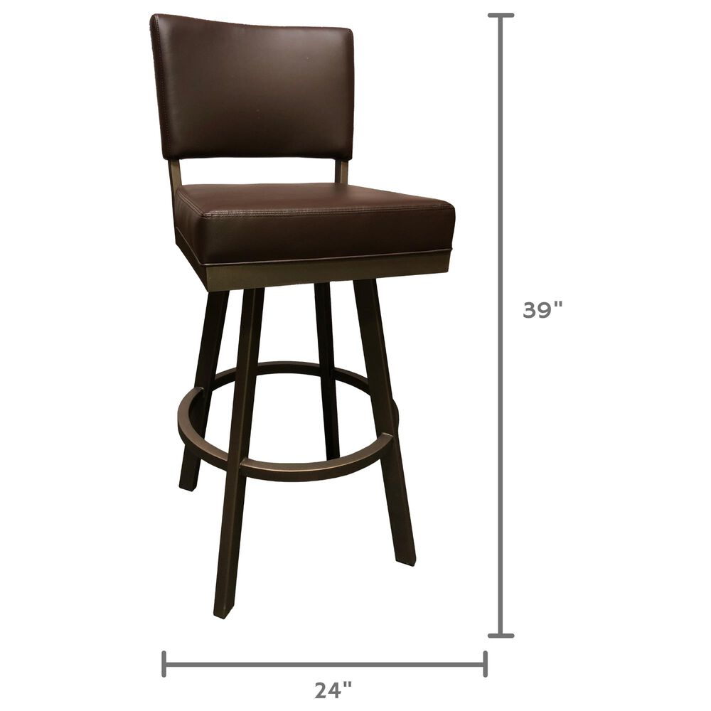 Delaware Dining Malibu 26&quot; Swivel Barstool in Sun Bronze/Dark Brown, , large