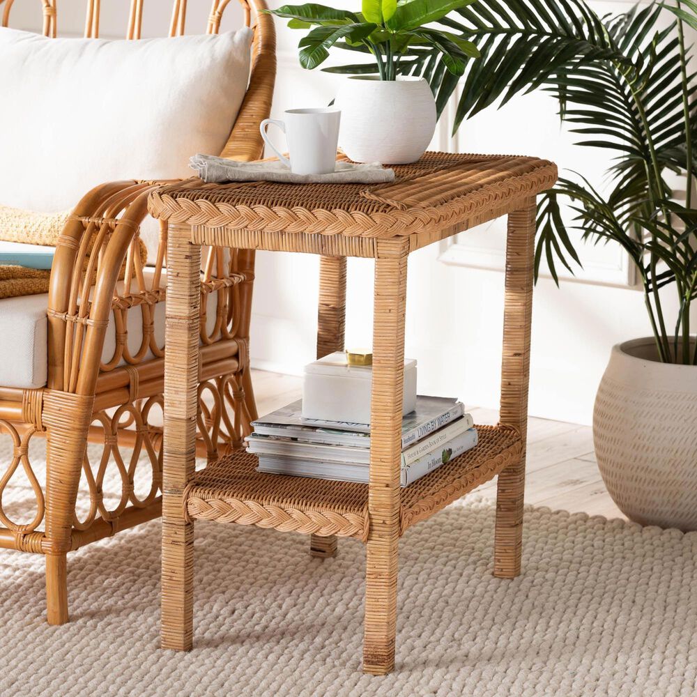 Baxton Studio Minahasa Side Table in Light Honey, , large