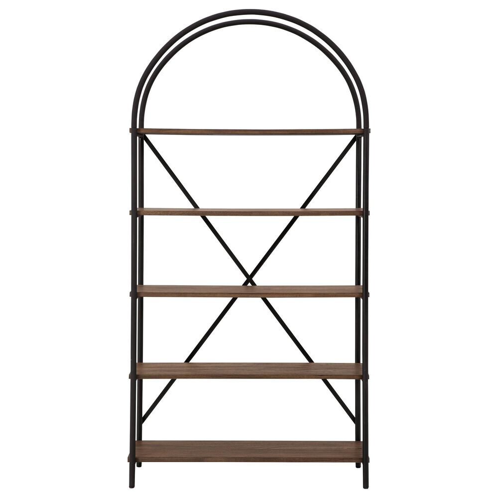 Ashley Galtbury Arched Bookcase in Brown and Black, , large