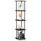 HOMLUX 5-Tier Modern Tall Corner Open Bookshelf in Black and Grey, , large