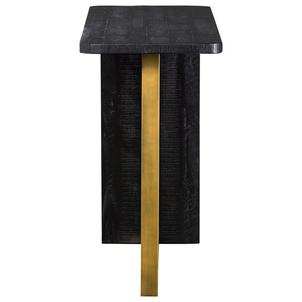 Blue River Monaco Console Table in Black and Antique Gold, , large